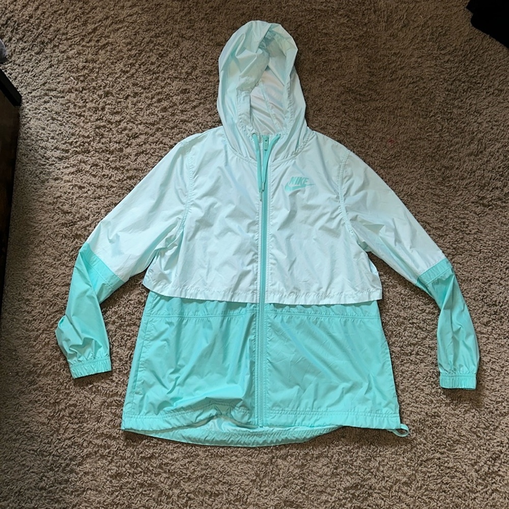 Womens Nike windbreaker jacket zip up  turquoise blue size small new without tag